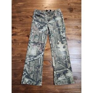 Mossy Oak Skater Hunting Camo Pull-On Straight Leg Pants Kids Size Medium Green